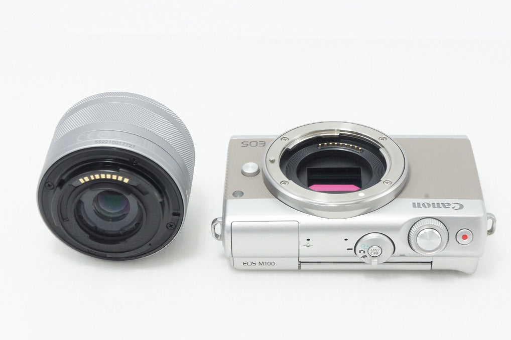 良品 Canon キヤノン EOS M100 ボディ + EF-M 15-45mm IS STM レンズキット ミラーレス一眼カメラ グレー 260616d