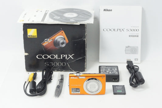 Nikon ニコン COOLPIX S3000 コンパクトデジタルカメラ ファインオレンジ 元箱付 261009l