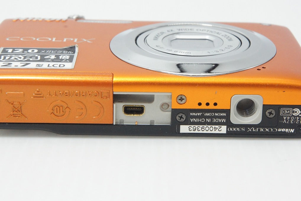 Nikon ニコン COOLPIX S3000 コンパクトデジタルカメラ ファインオレンジ 元箱付 261009l