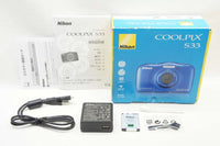 美品 Nikon ニコン COOLPIX S33 コンパクトデジタルカメラ ブルー 元箱付 250707a