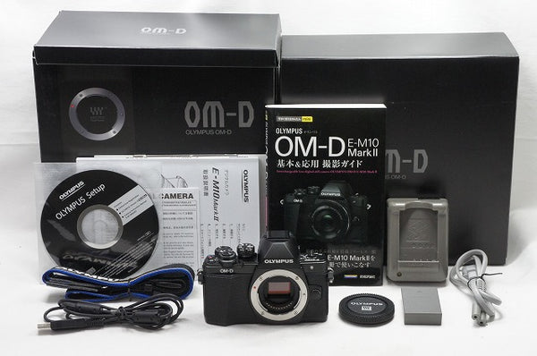美品 OLYMPUS オリンパス OM-D E-M10 Mark II ボディ ミラーレス一眼カメラ ブラック 元箱付 240420h