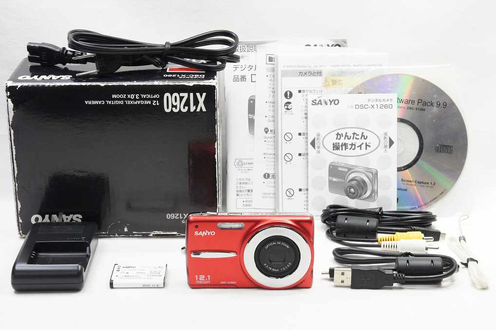 SANYO サンヨー DSC-X1260 コンパクトデジタルカメラ レッド 元箱付 250704d