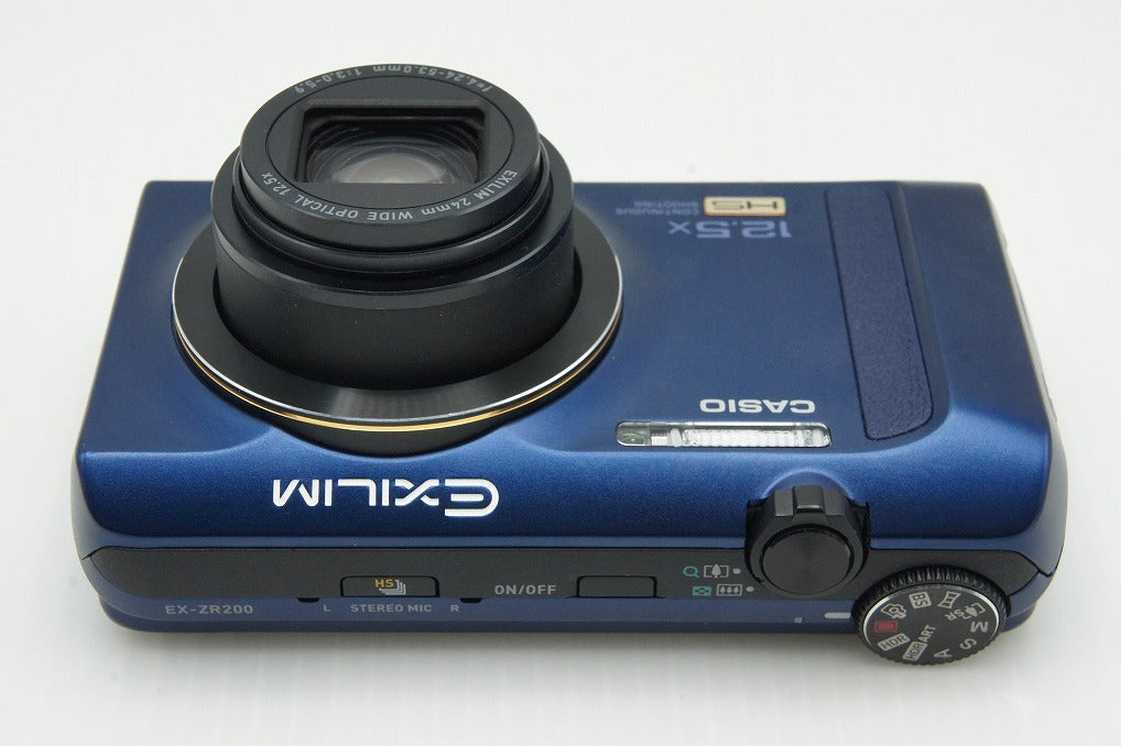 美品 CASIO カシオ HIGH SPEED EXILIM EX-ZR200 コンパクトデジタルカメラ ブルー 元箱付 260107o
