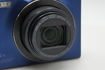 美品 CASIO カシオ HIGH SPEED EXILIM EX-ZR200 コンパクトデジタルカメラ ブルー 元箱付 260107o