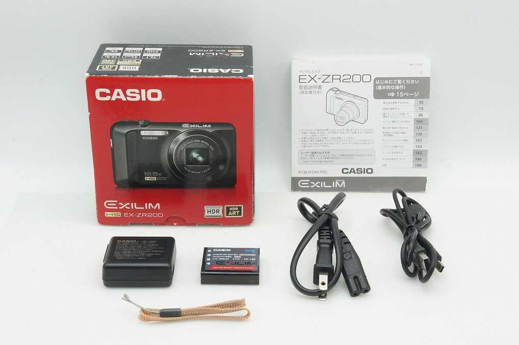 美品 CASIO カシオ HIGH SPEED EXILIM EX-ZR200 コンパクトデジタルカメラ ブルー 元箱付 260107o