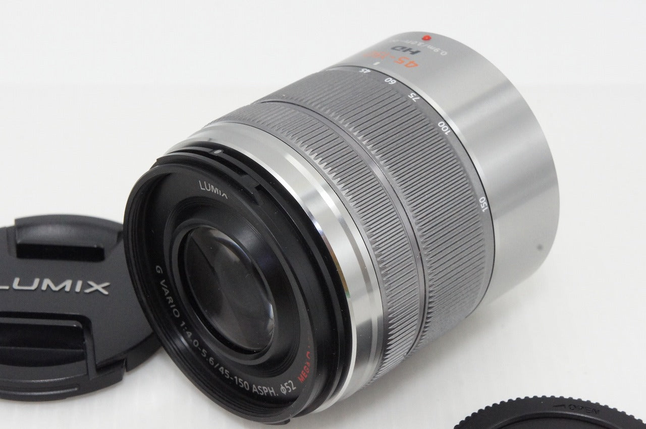 美品 Panasonic LUMIX G VARIO 45-150mm F4.0-5.6 ASPH. MEGA O.I.S. H-FS45150-S マイクロフォーサーズ 260416af