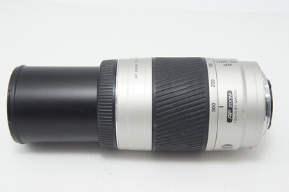 MINOLTA ミノルタ AF ZOOM 75-300mm F4.5-5.6D SONY ソニー αマウント ズームレンズシルバー フード付 260417q