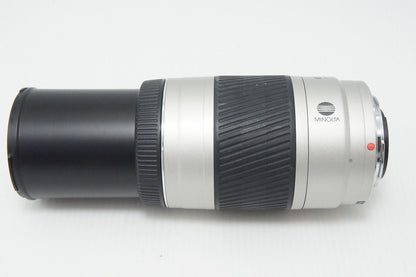 MINOLTA ミノルタ AF ZOOM 75-300mm F4.5-5.6D SONY ソニー αマウント ズームレンズシルバー フード付 260417q