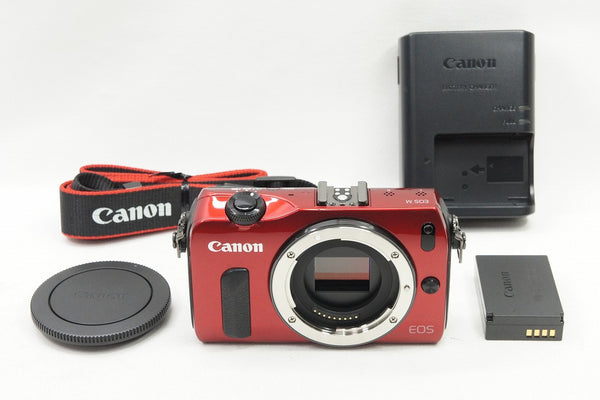美品 Canon キヤノン EOS M ボディ ミラーレス一眼カメラ レッド 240426a