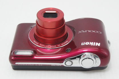 Excellent condition Nikon COOLPIX L32 Compact Digital Camera Red 260420o