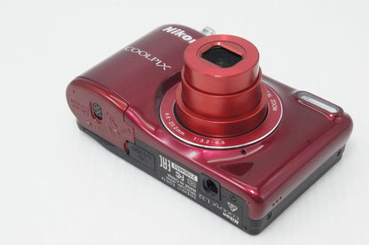 Excellent condition Nikon COOLPIX L32 Compact Digital Camera Red 260420o