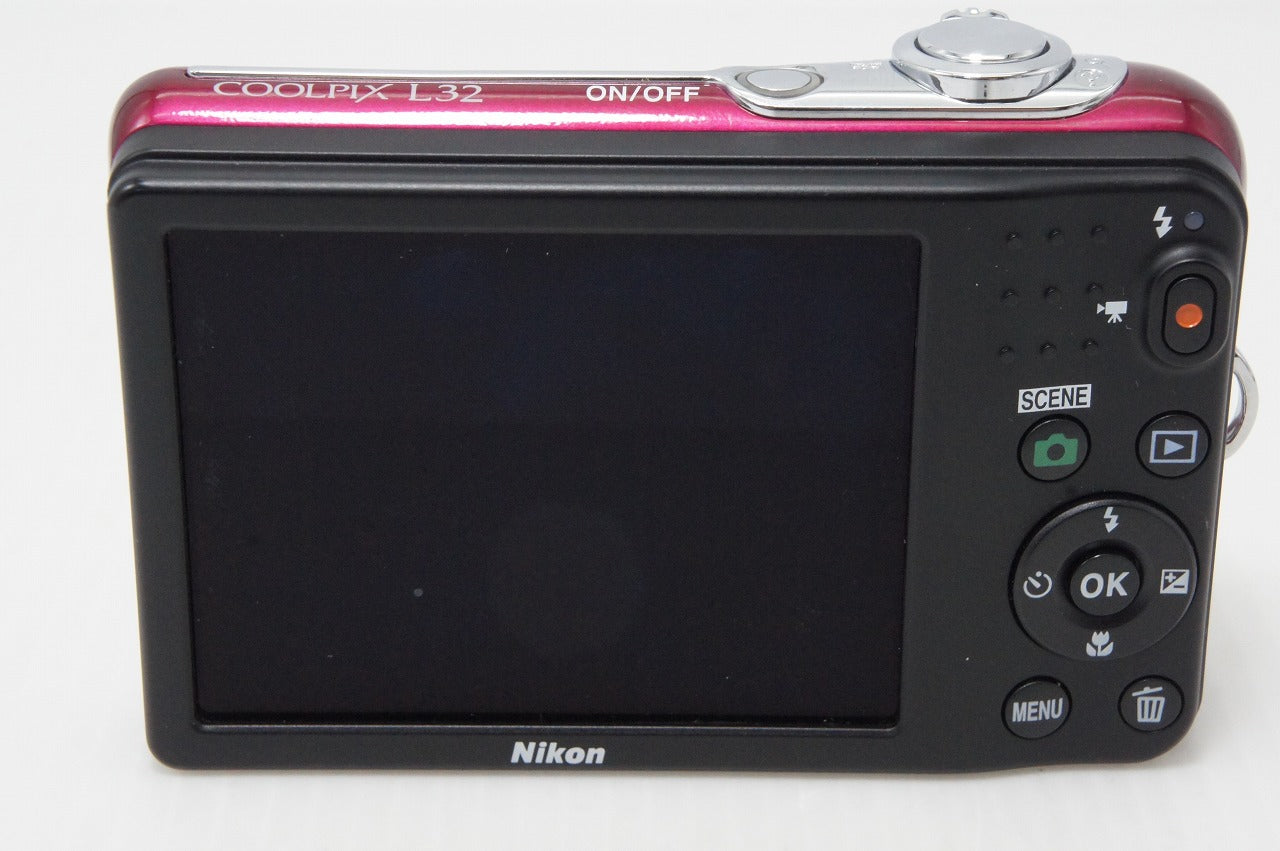 Excellent condition Nikon COOLPIX L32 Compact Digital Camera Red 260420o
