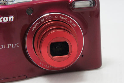 Excellent condition Nikon COOLPIX L32 Compact Digital Camera Red 260420o