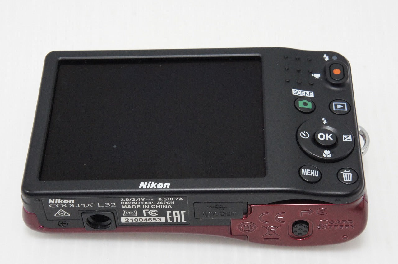 Excellent condition Nikon COOLPIX L32 Compact Digital Camera Red 260420o