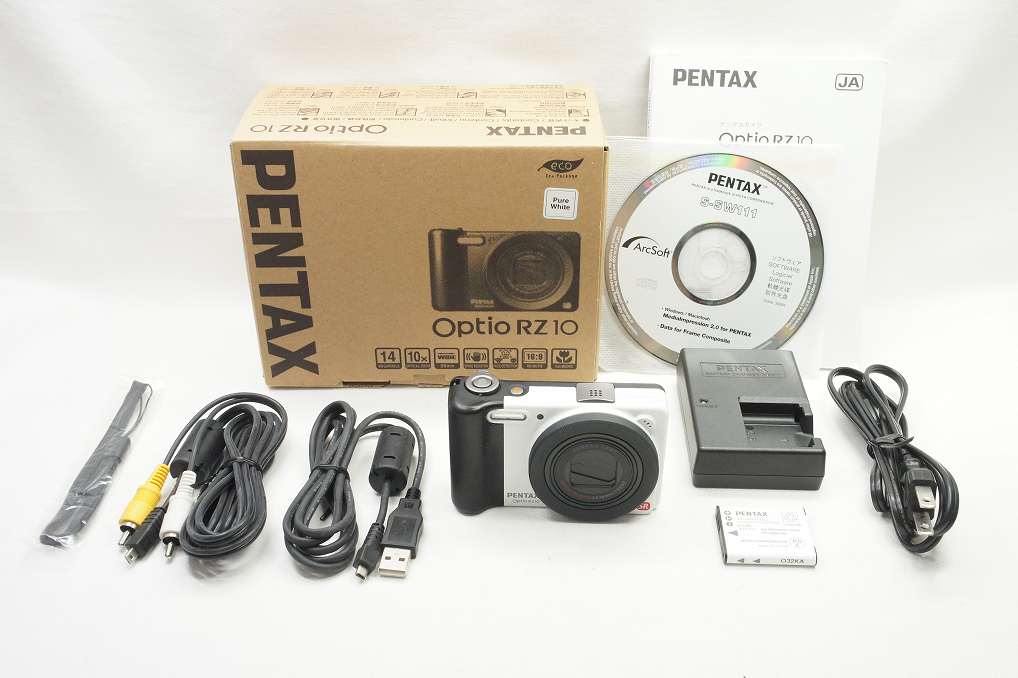 PENTAX ペンタックス Optio RZ10 コンパクトデジタルカメラ ピュアホワイト 元箱付 250710j