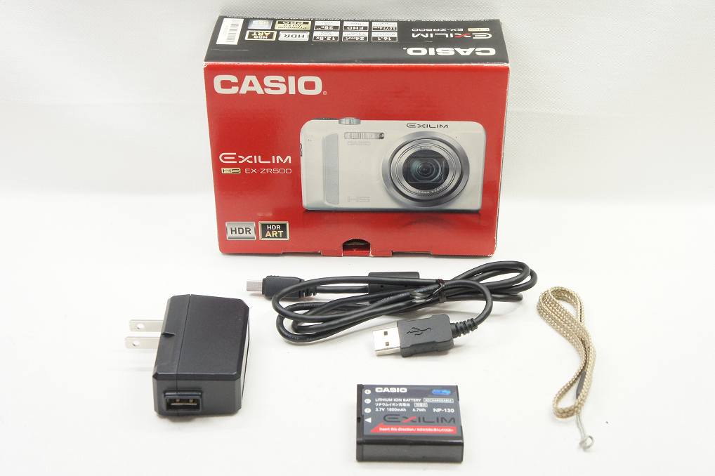 美品 CASIO カシオ HIGH SPEED EXILIM EX-ZR500 コンパクトデジタルカメラ レッド 元箱付 250711k