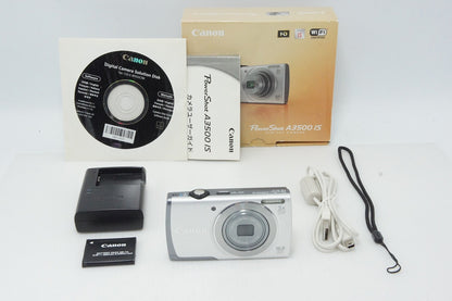 美品 Canon キヤノン PowerShot A3500 IS コンパクトデジタルカメラ シルバー 元箱付 260420l
