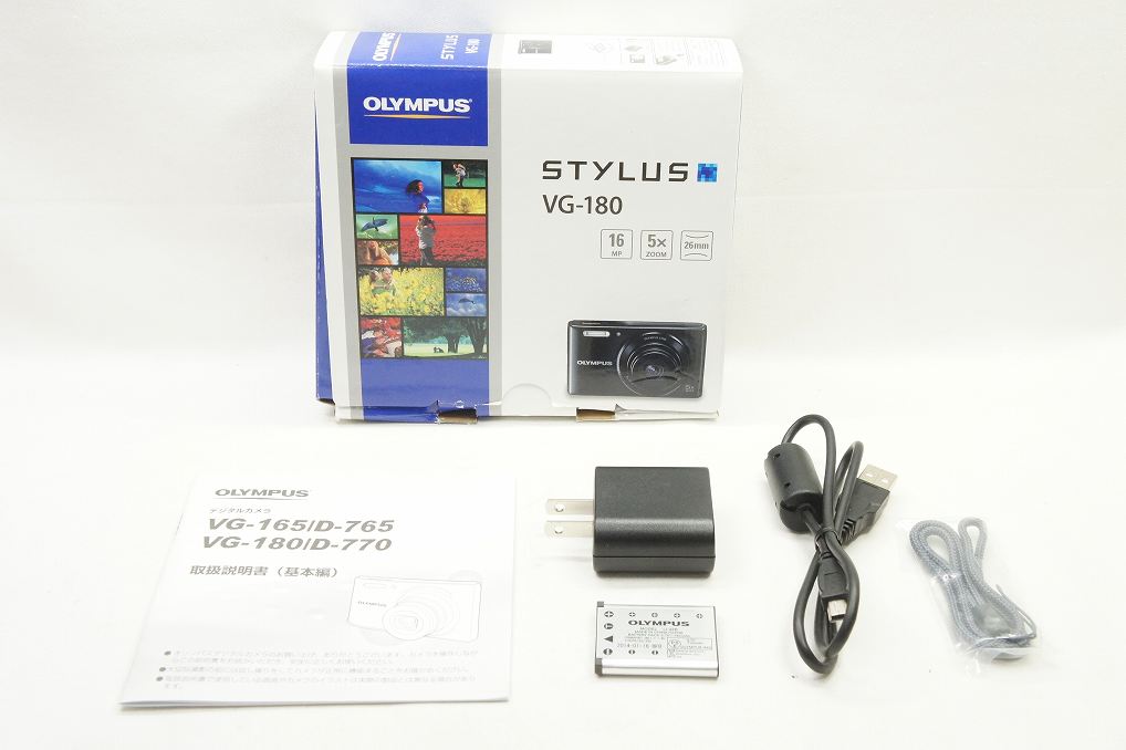 美品 OLYMPUS オリンパス STYLUS VG-180 コンパクトデジタルカメラ レッド 元箱付 260812ak