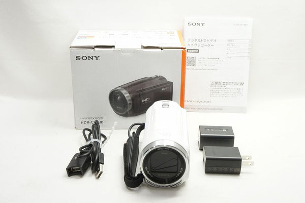 美品 SONY ソニー HANDYCAM HDR-CX680 デジタルビデオカメラ ホワイト 元箱付 241110m