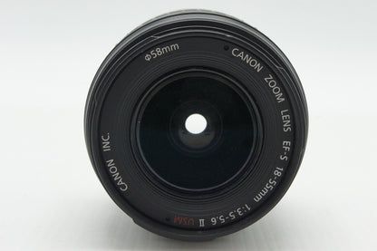 美品 Canon キヤノン EF-S 18-55mm F3.5-5.6 II USM APS-C ズームレンズ 260114s