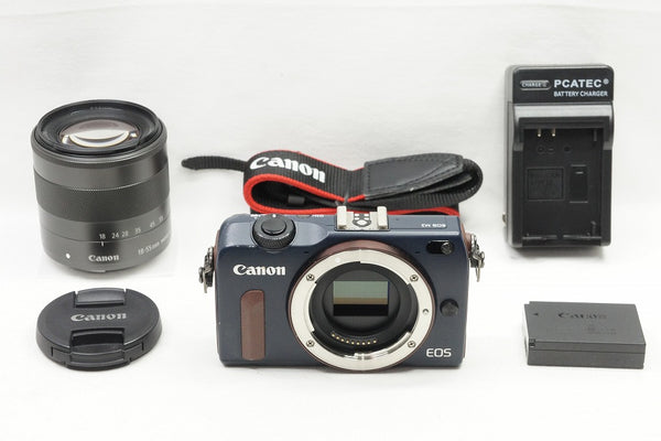 Canon キヤノン EOS M2 ボディ + EF-M 18-55mm IS STM レンズキット ミラーレス一眼 ブルー 240503k