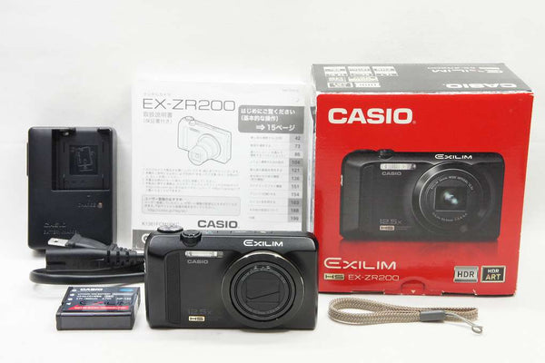 美品 CASIO カシオ EXILIM EX-ZR200 コンパクトデジタルカメラ ブラック 元箱付 250428e