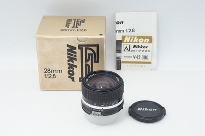 良品 Nikon ニコン Ai-S Nikkor 28mm F2.8 MF 単焦点レンズ 元箱付 260730au