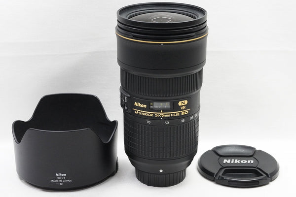 良品 Nikon ニコン AF-S NIKKOR 24-70mm F2.8E ED VR フルサイズ ズームレンズ フード付 240503h