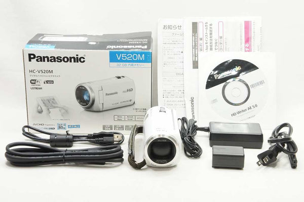 美品 Panasonic パナソニック HC-V520M デジタルビデオカメラ ホワイト 元箱付 250428l