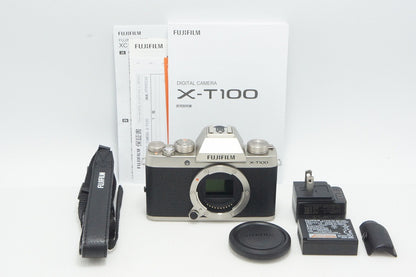 FUJIFILM フジフィルム X-T100 ボディ ミラーレス一眼カメラ シャンパンゴールド 260502ad