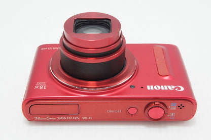 良品 Canon キヤノン PowerShot SX610 HS コンパクトデジタルカメラ レッド 260729d