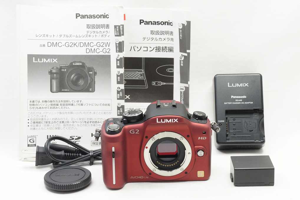 美品/パナソニック Panasonic LUMIX DMC-G2 カメラ レッド 訳あり品 Panasonic パナソニック LUMIX DMC-G2 ボディ ミラー