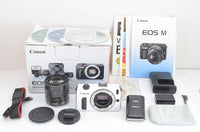 美品 Canon キヤノン EOS M + EF-M 18-55mm IS STM レンズキット ...