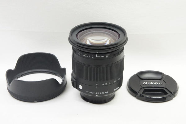 美品 SIGMA Contemporary 17-70mm F2.8-4 DC MACRO OS HSM Nikon Fマウント APS-C フード付 250715g