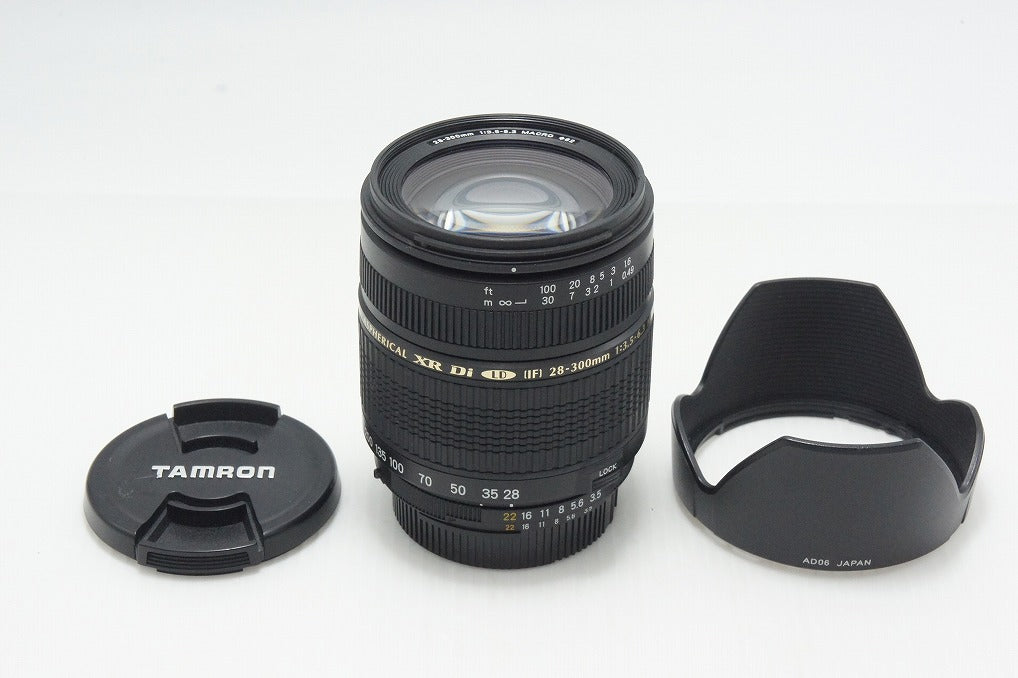 美品 TAMRON AF 28-300mm F3.5-6.3 XR LD Aspherical IF MACRO A06 Nikon Fマウント ズームレンズ フード付 260804c
