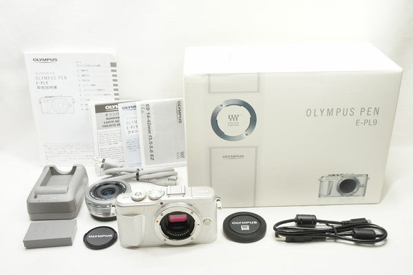 新品級 OLYMPUS PEN E-PL9 + M.ZUIKO 14-42mm EZ レンズキット ミラーレス一眼 元箱付 250501h