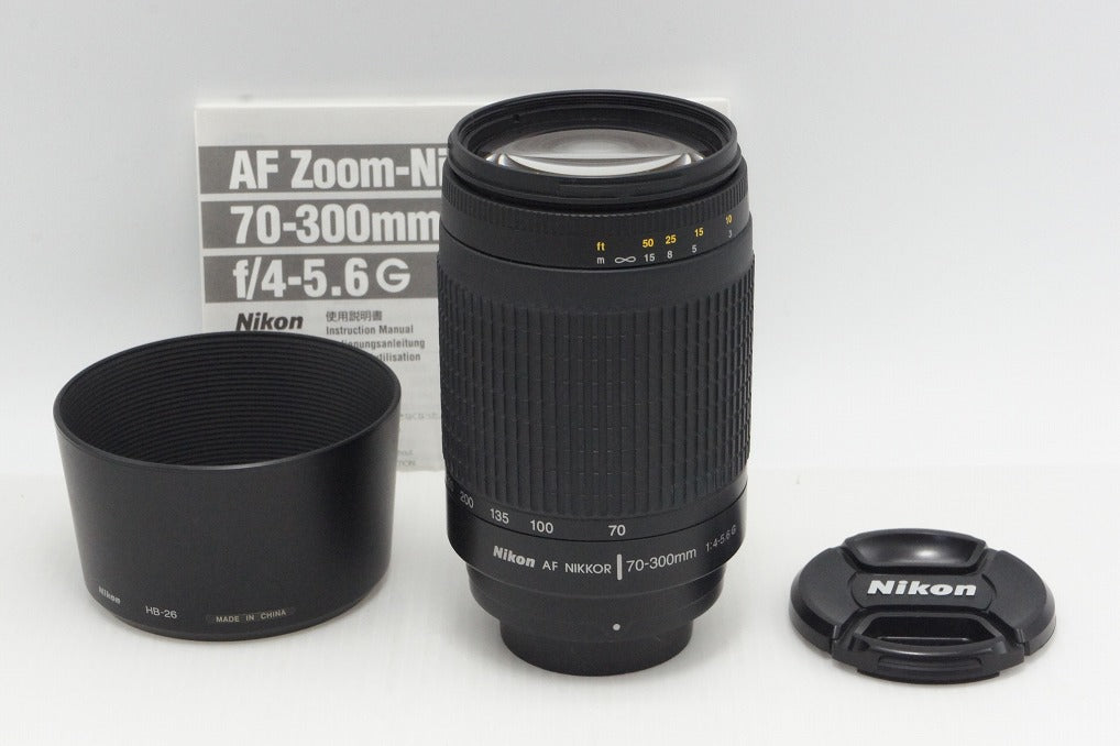 訳あり品 Nikon ニコン AF ZOOM NIKKOR 70-300mm F4-5.6G ズームレンズ ブラック フード付 260804g