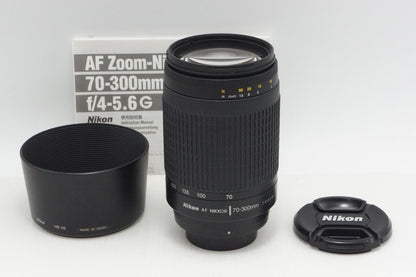 訳あり品 Nikon ニコン AF ZOOM NIKKOR 70-300mm F4-5.6G ズームレンズ ブラック フード付 260804g