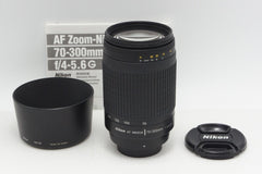 訳あり品 Nikon ニコン AF ZOOM NIKKOR 70-300mm F4-5.6G ズームレンズ ブラック フード付 260804g