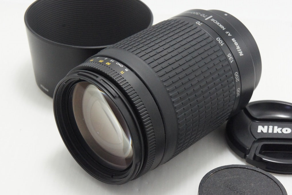 訳あり品 Nikon ニコン AF ZOOM NIKKOR 70-300mm F4-5.6G ズームレンズ ブラック フード付 260804g