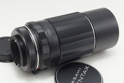 美品 PENTAX ペンタックス SMC TAKUMAR 200mm F4 M42マウント MF 単焦点レンズ フード付 260803q