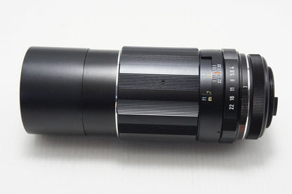 美品 PENTAX ペンタックス SMC TAKUMAR 200mm F4 M42マウント MF 単焦点レンズ フード付 260803q