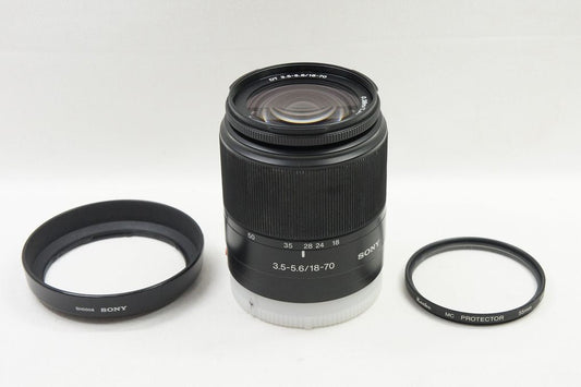 SONY DT 18-70mm F3.5-5.6 SAL1870 MINOLTA αマウント APS-C ズームレンズ フード付 250503r