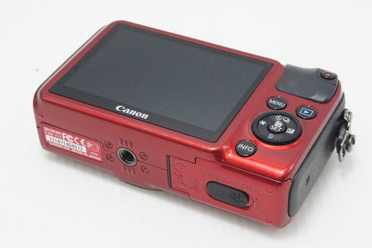 美品 Canon キヤノン EOS M + EF-M 18-55mm IS STM レンズキット ミラーレス一眼カメラ レッド 90EX ストロボ付 260804s