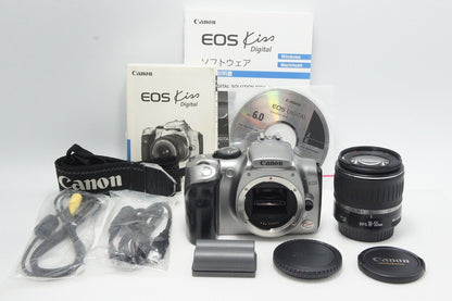 Canon キヤノン EOS Kiss Digital レンズキット (EF-S 18-55mm USM) デジタル一眼レフカメラ シルバー 260804b