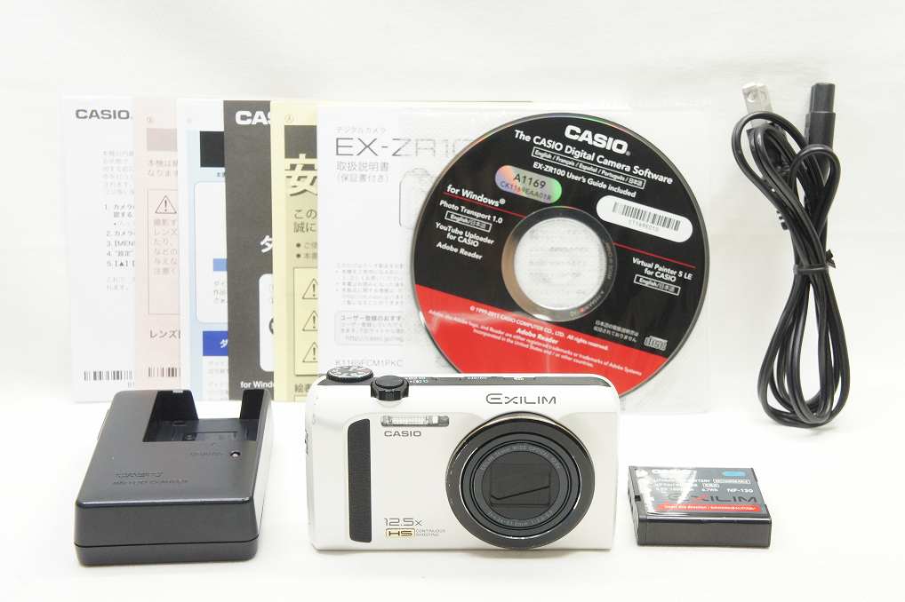 CASIO カシオ EXILIM EX-ZR100 コンパクトデジタルカメラ ホワイト 250716b