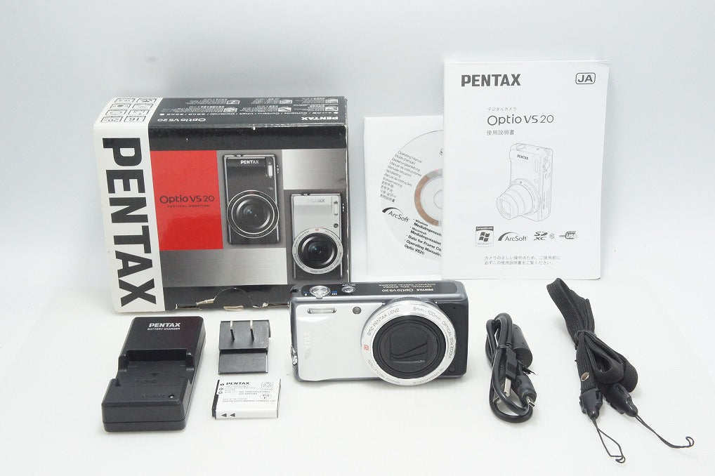 良品 PENTAX ペンタックス Optio VS20 コンパクトデジタルカメラ ブリリアントホワイト 元箱付 260804r