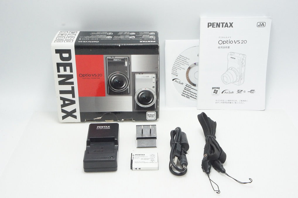 良品 PENTAX ペンタックス Optio VS20 コンパクトデジタルカメラ ブリリアントホワイト 元箱付 260804r