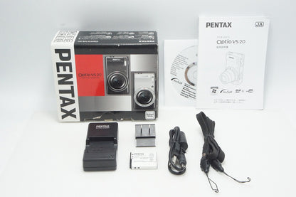 良品 PENTAX ペンタックス Optio VS20 コンパクトデジタルカメラ ブリリアントホワイト 元箱付 260804r