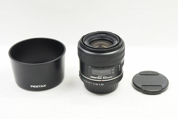 良品 ペンタックス smc PENTAX D FA MACRO 50mm F2.8 単焦点レンズ フード付 250505u